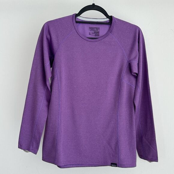 Patagonia Baselayer Top Womens XS Purple Capilene Thermal Mid Weight Crew - Picture 1 of 11